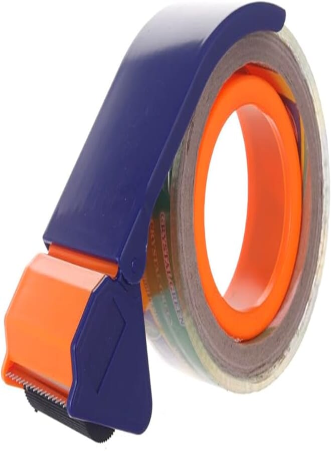 3A Large Plastic Adhesive Tape Cutter - Blue and Orange 4808